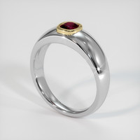 0.42 Ct. Ruby Ring, 18K Yellow & White 2