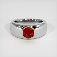 1.49 Ct. Ruby Ring, 18K Yellow & White 1