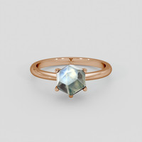 1.37 Ct. Bluish Green Sapphire Ring, 14K Rose Gold 1