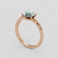 1.37 Ct. Bluish Green Sapphire Ring, 18K Rose Gold 2