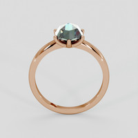 1.37 Ct. Bluish Green Sapphire Ring, 18K Rose Gold 3