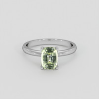 1.66 Ct. Yellowish Green Sapphire Ring, 10K White Gold 1