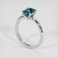 1.36 Ct. Bluish Green Sapphire Ring, 14K White Gold 2