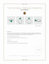 Emerald Ring 1.07 Ct., 18K White Gold Appraisal