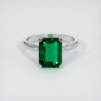 Solitaire Emerald Ring 2.45 Ct., 18K White Gold Preview