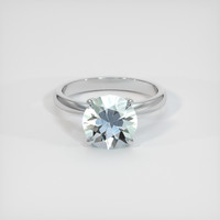 2.86 Ct. Bluish Green Sapphire Ring, 18K White Gold 1