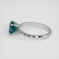 1.36 Ct. Bluish Green Sapphire Ring, 18K White Gold 4