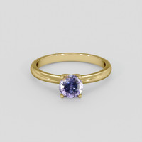 0.85 Ct. Bluish Purple Sapphire Ring, 14K Yellow Gold 1