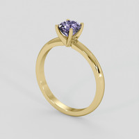 0.85 Ct. Bluish Purple Sapphire Ring, 14K Yellow Gold 2