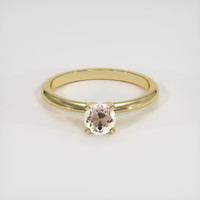 0.66 Ct. Peach Sapphire Ring, 14K Yellow Gold 1