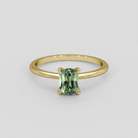 1.37 Ct. Green Sapphire Ring, 14K Yellow Gold 1