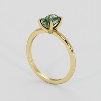 1.37 Ct. Green Sapphire Ring, 14K Yellow Gold 2