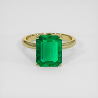 4.06 Ct. Emerald Ring, 18K Yellow Gold 1