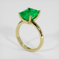 4.06 Ct. Emerald Ring, 18K Yellow Gold 2