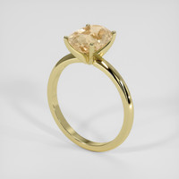 3.34 Ct. Peach Sapphire Ring, 18K Yellow Gold 2