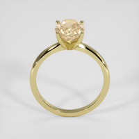 3.34 Ct. Peach Sapphire Ring, 18K Yellow Gold 3