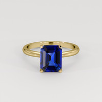 2.30 Ct. Blue Sapphire Ring, 18K Yellow Gold 1