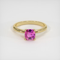 1.12 Ct. Pink Sapphire Ring, 18K Yellow Gold 1