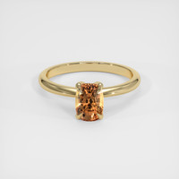 1.36 Ct. Orangish Brown Sapphire Ring, 18K Yellow Gold 1