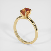 1.36 Ct. Orangish Brown Sapphire Ring, 18K Yellow Gold 2