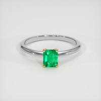 0.61 Ct. Emerald Ring, 18K Yellow & White 1