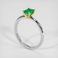 0.61 Ct. Emerald Ring, 18K Yellow & White 2