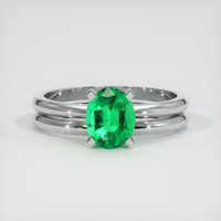 0.94 Ct. Emerald Ring, Platinum 950 1