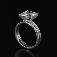 2.58 Ct. White Sapphire Ring, Platinum 950 2