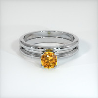 0.55 Ct. Orangish Yellow Sapphire Ring, Platinum 950 1