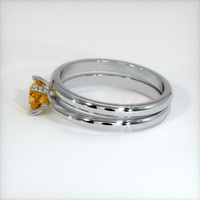 0.55 Ct. Orangish Yellow Sapphire Ring, Platinum 950 4