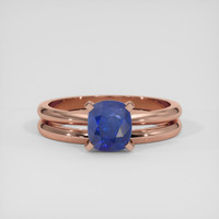 2.03 Ct. Blue Sapphire Ring, 18K Rose Gold 1
