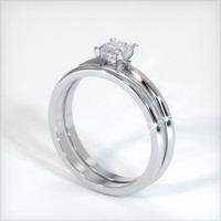 0.51 Ct. White Sapphire Ring, 10K White Gold 2