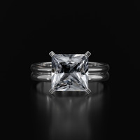 2.58 Ct. White Sapphire Ring, 14K White Gold 1