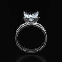 2.58 Ct. White Sapphire Ring, 14K White Gold 3