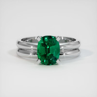 1.38 Ct. Emerald Ring, 18K White Gold 1