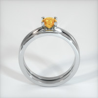 0.61 Ct. Orangish Yellow Sapphire Ring, 18K White Gold 3