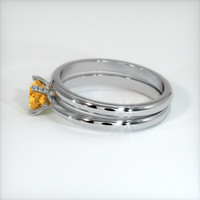 0.61 Ct. Orangish Yellow Sapphire Ring, 18K White Gold 4