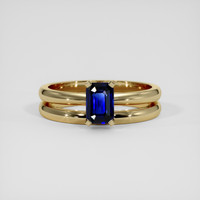 0.64 Ct. Blue Sapphire Ring, 10K Yellow Gold 1