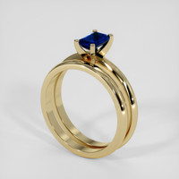 0.64 Ct. Blue Sapphire Ring, 10K Yellow Gold 2