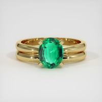 1.36 Ct. Emerald   Ring, 18K Yellow Gold 1