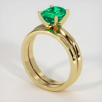1.36 Ct. Emerald   Ring, 18K Yellow Gold 2