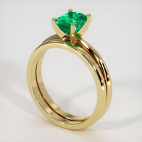 0.94 Ct. Emerald Ring, 18K Yellow Gold 2