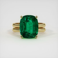 6.51 Ct. Emerald Ring, 18K Yellow Gold 1