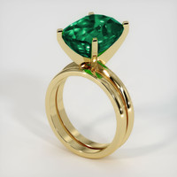 6.51 Ct. Emerald Ring, 18K Yellow Gold 2