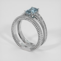 2.32 Ct. Greyish Blue Sapphire Ring, Platinum 950 2