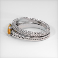 0.68 Ct. Orangish Yellow Sapphire Ring, Platinum 950 4
