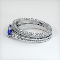 0.62 Ct. Blue Sapphire Ring, 10K White Gold 4