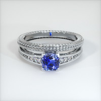 0.63 Ct. Blue Sapphire Ring, 10K White Gold 1