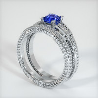 0.63 Ct. Blue Sapphire Ring, 10K White Gold 2