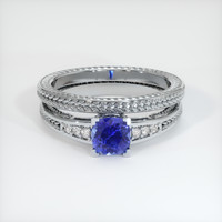 0.67 Ct. Blue Sapphire Ring, 10K White Gold 1